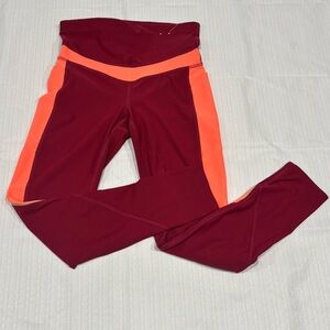 Xersion 7/8 ankle legging NWOT women’s quick dry burgundy/orange XS